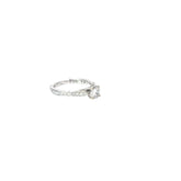 14k white gold .75ct F SI1 Round center stone Diamond and .25ct round along the band engagement ring
